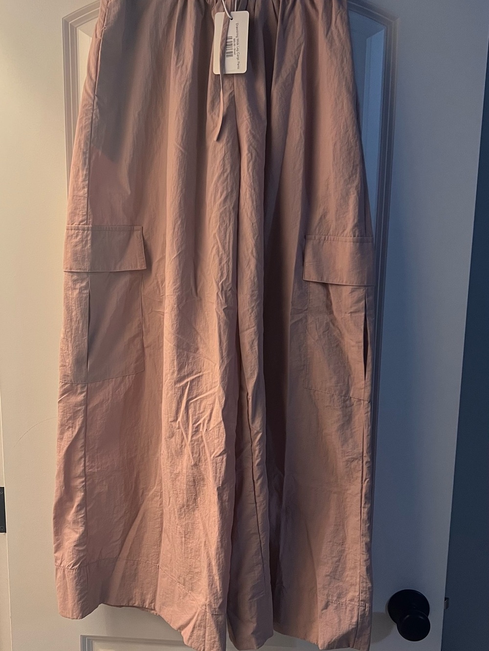 HEYSON- Light Pink Wide-Leg Cargo Pants